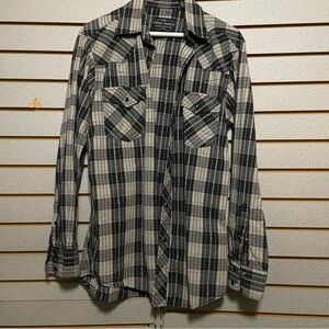 Cody James Long‎ Sleeve Pearl Snap Western Cowboy Rodeo Shirt Medium Black Gray